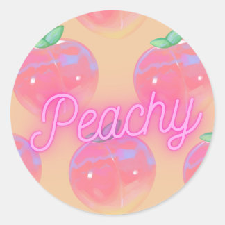 Redonda pegatina "Peachy"