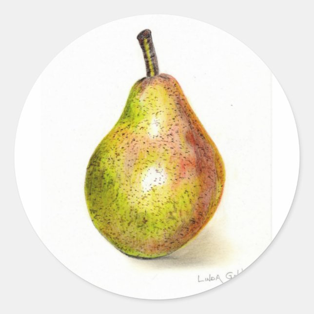 Redonda Pegatina Pear (Anverso)