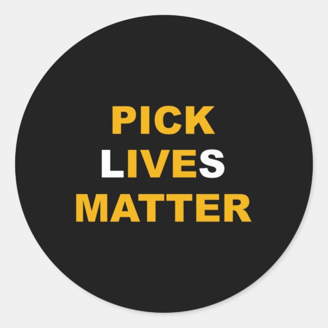 Redonda Pegatina Pegatina de Pick Lives (Anverso)