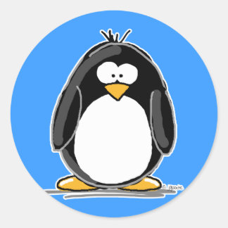 Redonda Pegatina Penguin