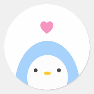 Redonda Pegatina Penguin In Love