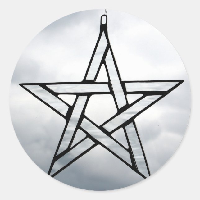 Redonda Pegatina "Pentagram" (Anverso)