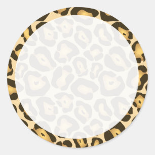Redonda Pegatina personalizable Leopard Print