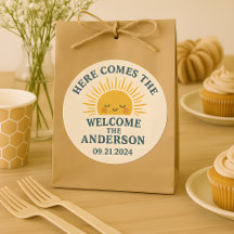 Pegatina personalizable para baby shower con estil
