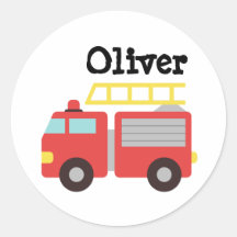 Pegatina personalizada de camión de bomberos rojo 