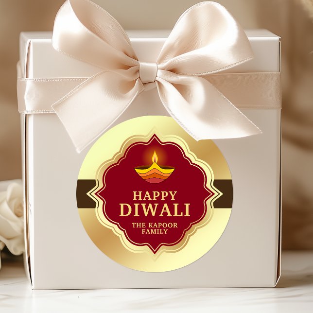 Redonda Pegatina personalizada de Diwali (Subido por el creador)