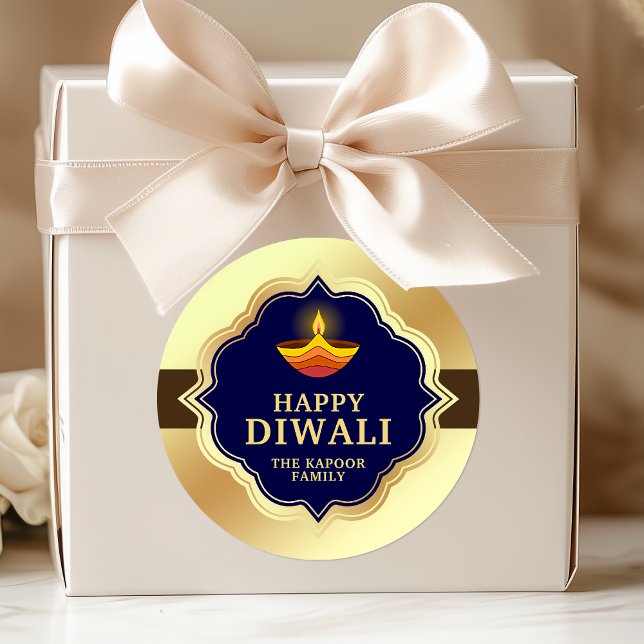 Redonda Pegatina personalizada de Diwali (Subido por el creador)