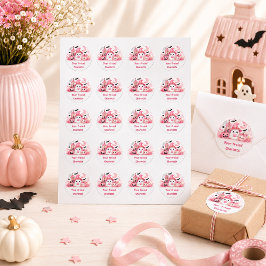 Redonda Pegatina personalizada de fantasma de Halloween Ka