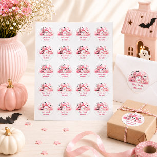 Redonda Pegatina personalizada de fantasma de Halloween Ka