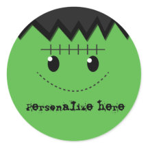 Pegatina personalizada de fiesta de Frankenstein H