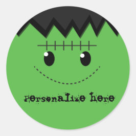 Redonda Pegatina personalizada de fiesta de Frankenstein H