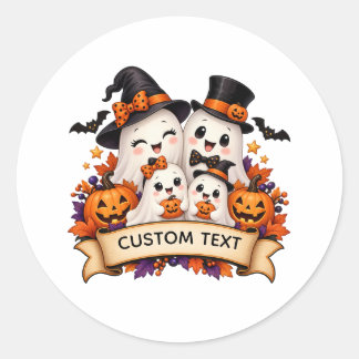 Redonda Pegatina personalizada de la familia de fantasmas