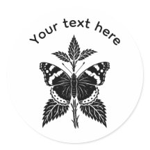 Pegatina personalizada de mariposa almirante rojo 