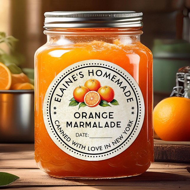 Redonda Pegatina personalizada de mermelada de naranja con (Subido por el creador)