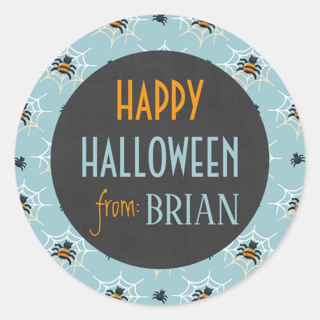 Redonda Pegatina personalizada linda para Halloween (Anverso)