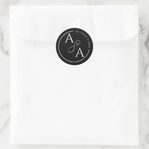 Redonda Pegatina personalizada para amor infinito de boda