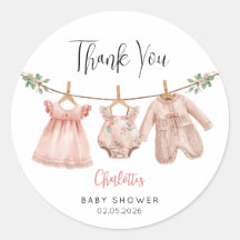 Pegatina personalizada para baby shower de niña