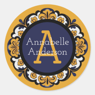 Redonda Pegatina Personalizada Talavera