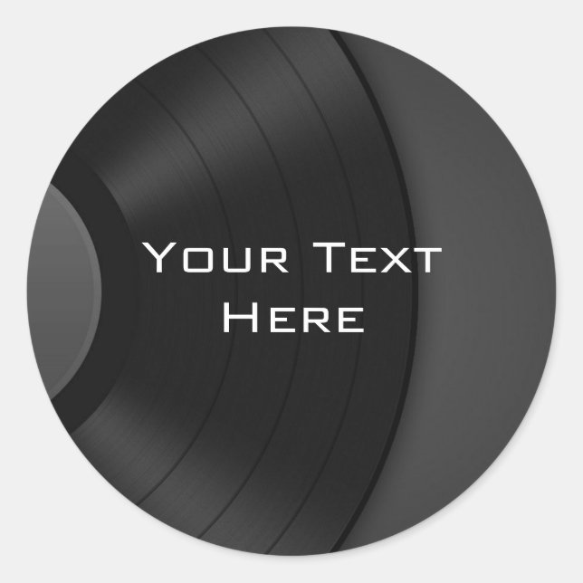 Redonda Pegatina personalizado con fondo de vinilo (Anverso)