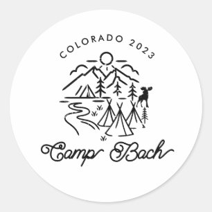Redonda Pegatina Personalizado de Camp Bachelorette