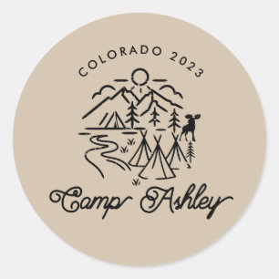 Redonda Pegatina Personalizado de Camp Bachelorette