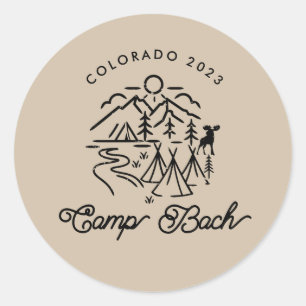 Redonda Pegatina Personalizado de Camp Bachelorette