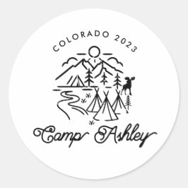 Redonda Pegatina Personalizado de Camp Bachelorette