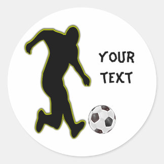 Redonda pegatina personalizado de futbolista