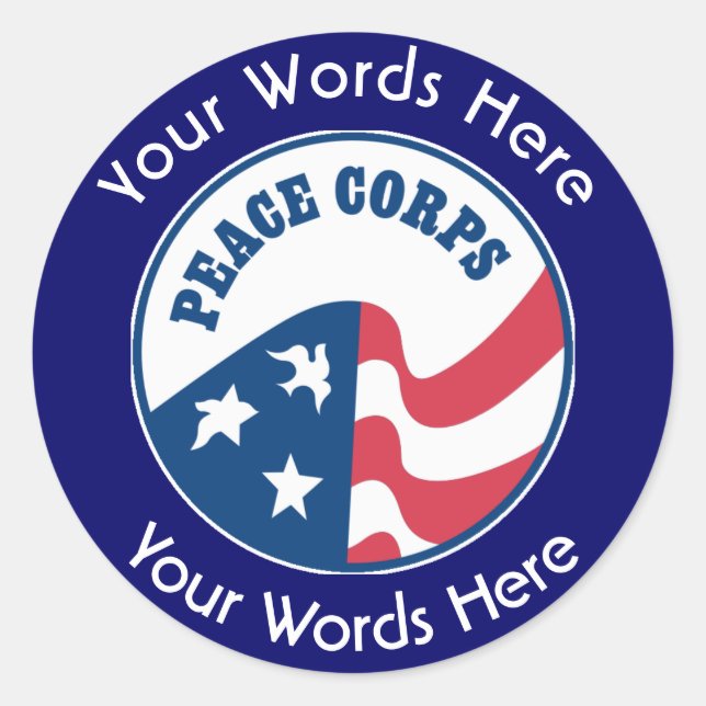 Redonda Pegatina Personalizado de los Cuerpos de Paz (Anverso)