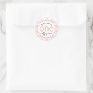 Redonda pegatina personalizado de "One Silly Goose"