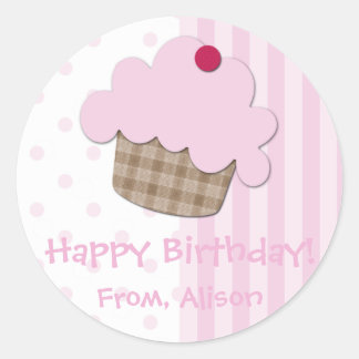Redonda Pegatina personalizado de pastel