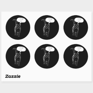 Redonda Pegatina personalizado de portátiles para gatos ne