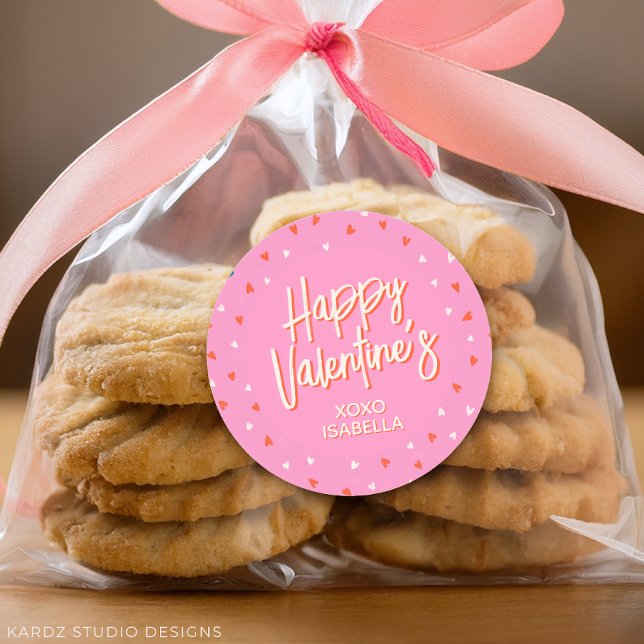 Redonda Pegatina personalizado de San Valentín (Stickers are available in 3 and 1.5 inches, choose your size before checkout.)