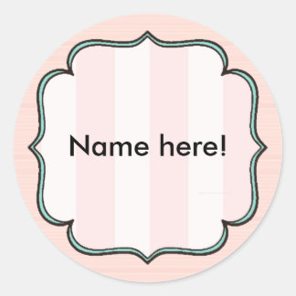Redonda Pegatina Personalizado de Victoria Rosa