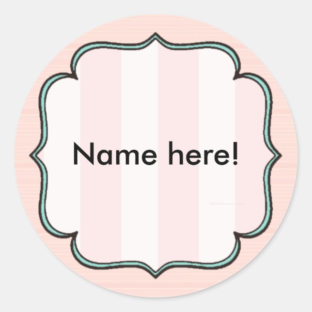 Redonda Pegatina Personalizado de Victoria Rosa (Anverso)
