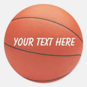 Redonda Pegatina personalizado del baloncesto