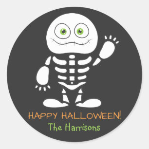 Redonda Pegatina personalizado del esqueleto