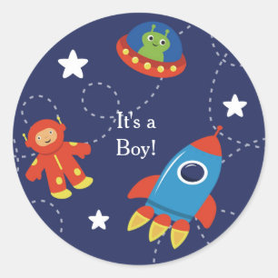 Redonda Pegatina Personalizado del Extranjero del Espacio 