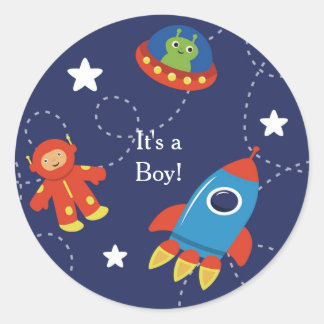 Redonda Pegatina Personalizado del Extranjero del Espacio