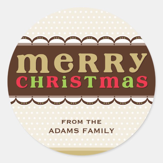 Redonda PEGATINA PERSONALIZADO DEL NAVIDAD:: candyfloss 1 (Anverso)