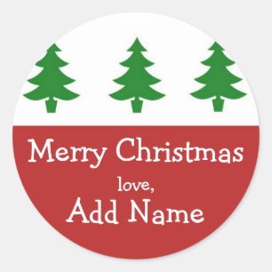 Redonda Pegatina personalizado del regalo del árbol de