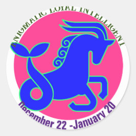 Redonda Pegatina personalizado del signo de Zodiac de Capr