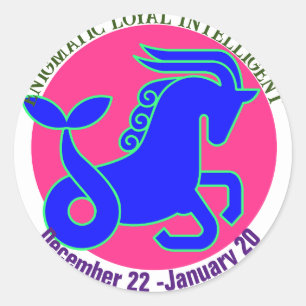 Redonda Pegatina personalizado del signo de Zodiac de Capr