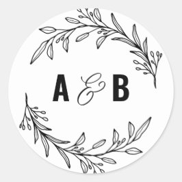 Redonda pegatina personalizado MONOGRAM
