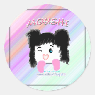 Redonda pegatina Personalizado "Moushi"