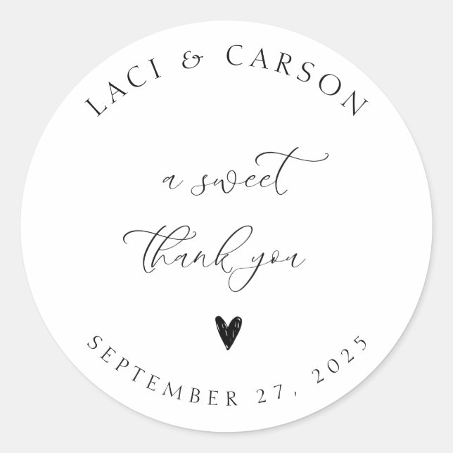 Redonda Pegatina Personalizado Para Favores De Boda (Anverso)