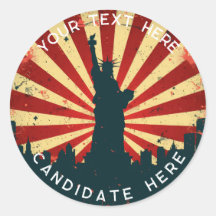 pegatina personalizado: Pegatina de voto retro-est