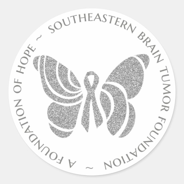 Redonda PEGATINA Personalizado SBTF - Plata (Anverso)