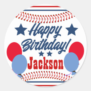 Redonda Pegatina personalizado sobre el tema del béisbol