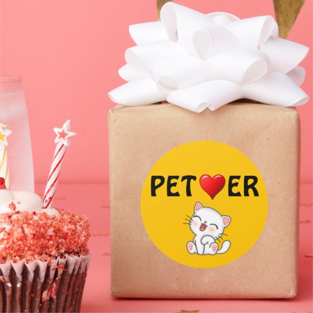 Redonda Pegatina Pet Lover (Fiesta)
